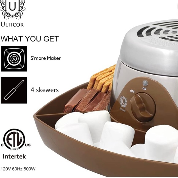 ULTICOR Electric Flameless Stainless Steel Marshmallow S'mores Maker - Picture 6 of 10
